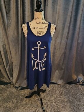 Express Navy Blue Anchor 'LOVE' Tank Tunic